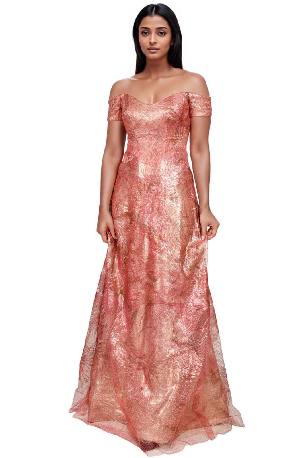 Off The Shoulder A-Line Gown