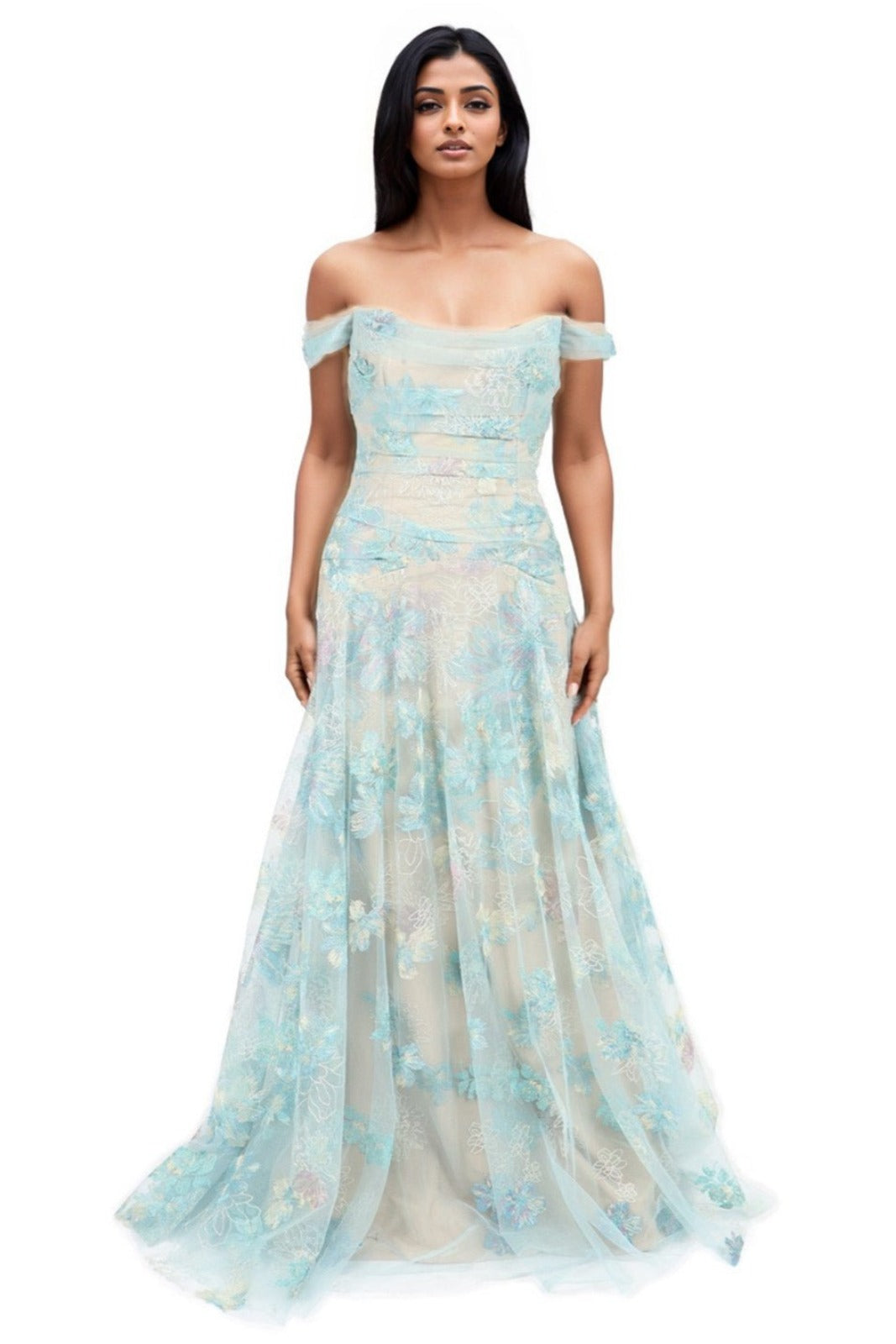 Off The Shoulder A-Line Gown