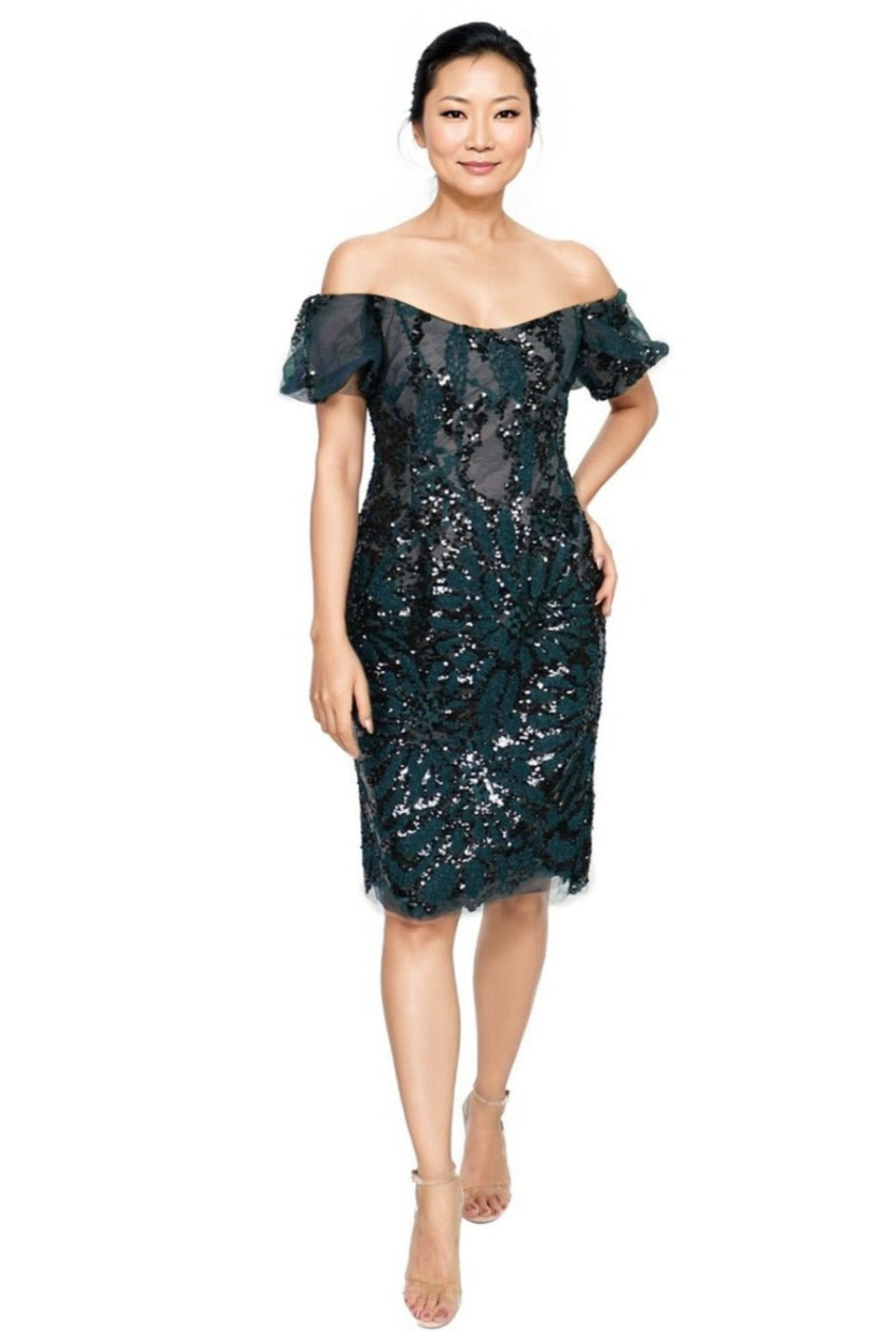 Off The Shoulder Beaded Cocktail
