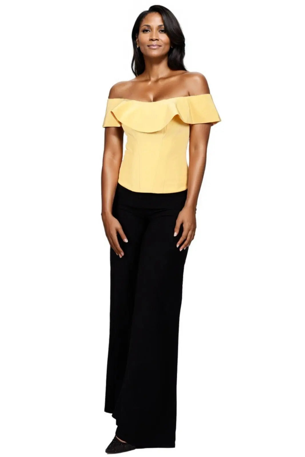 Off The Shoulder Bustier Top Rene Ruiz Collection 2 Yellow