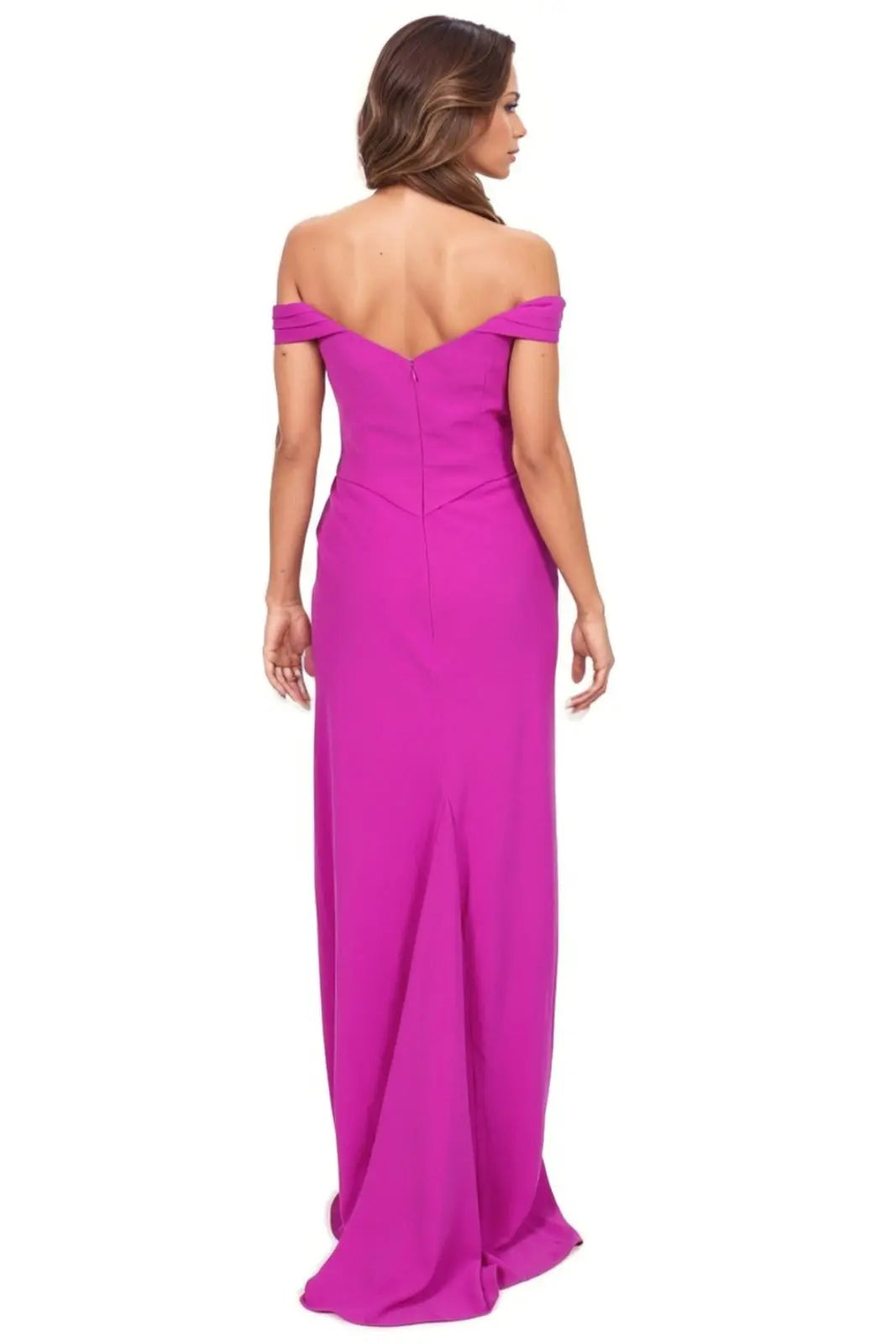 Off The Shoulder Draped Gown Gown Rene Ruiz Collection