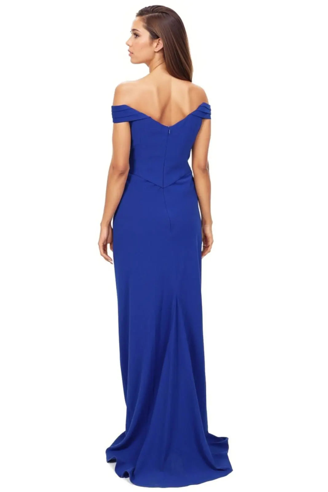 Off The Shoulder Draped Gown Gown Rene Ruiz Collection
