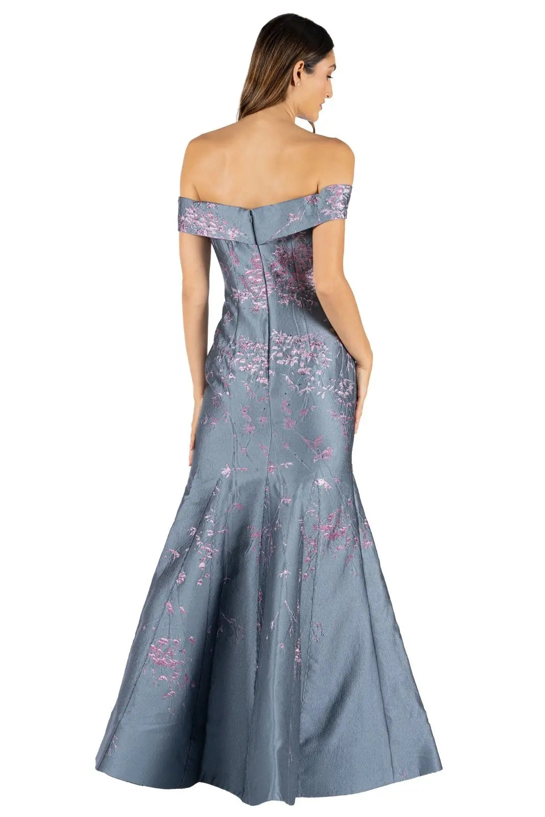 Off The Shoulder Fit and Flare Gown Gown Rene Ruiz Collection