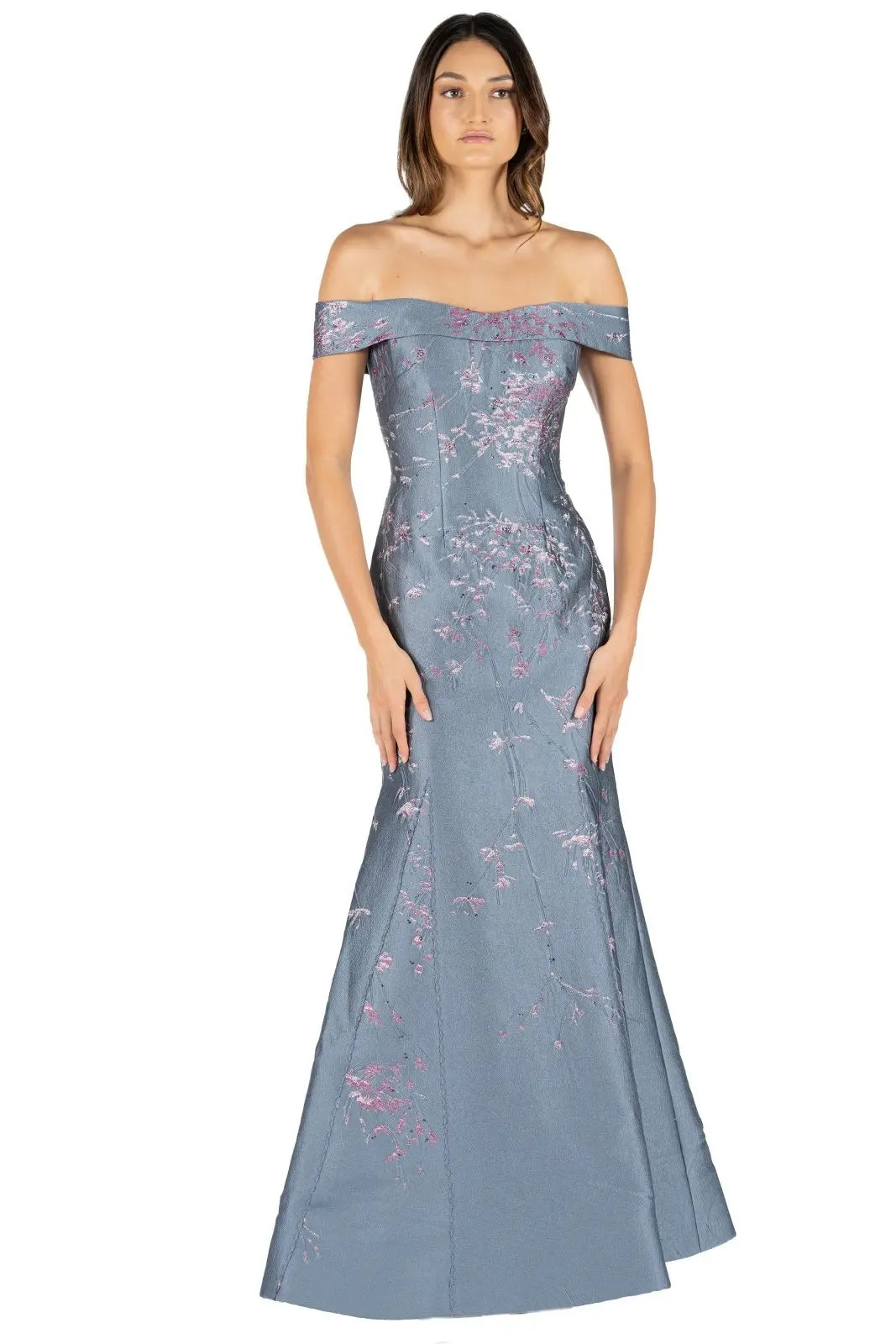 fitted lace wedding dress Off Shoulder Flare Sleeved Tailored Dress main image 0