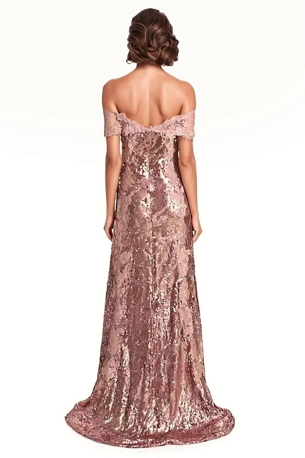 Off The Shoulder Sequin Gown Gown Rene Ruiz Collection
