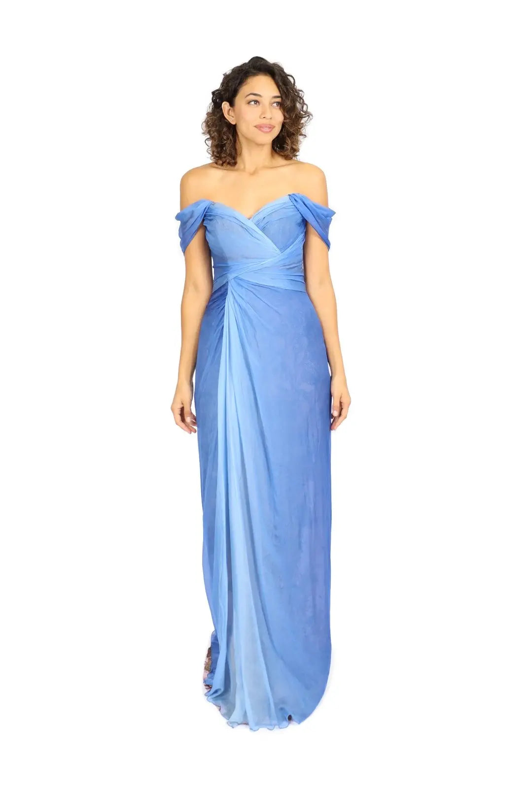 Off the Shoulder Hand Draped Gown
