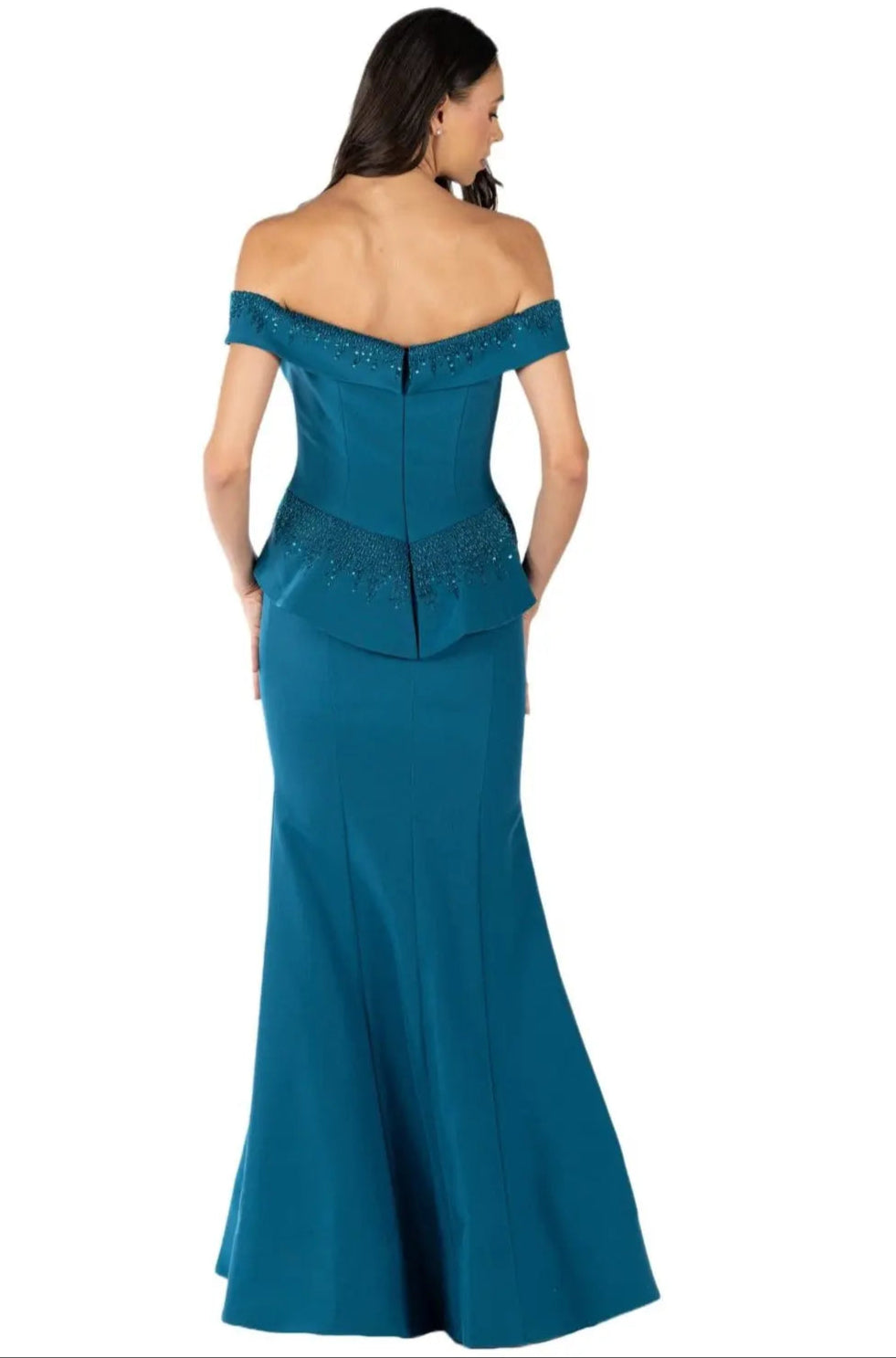 Off The Shoulder Stretch Gown Gown Rene Ruiz Collection
