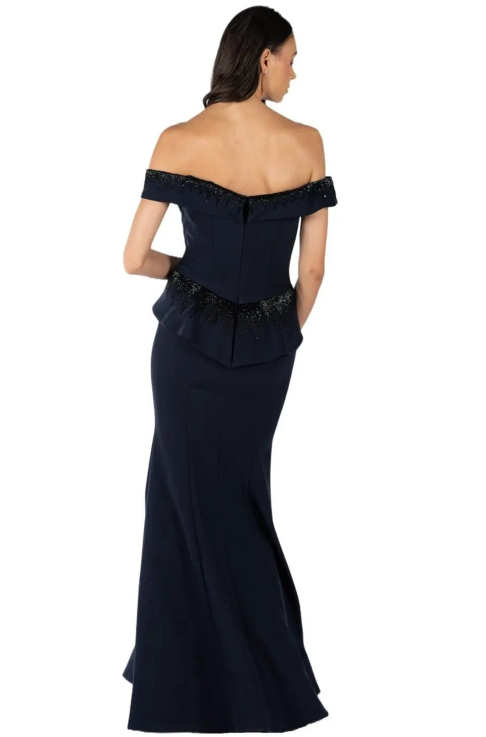 Off The Shoulder Stretch Gown Gown Rene Ruiz Collection