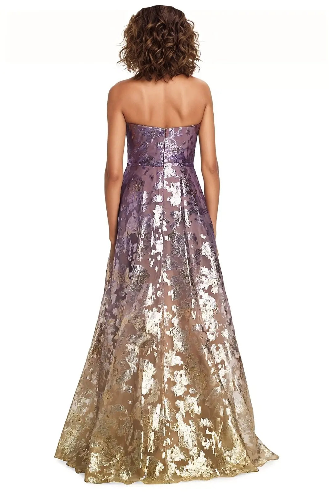 Ombré Fil Coupe Strapless Gown Gown Rene Ruiz Collection