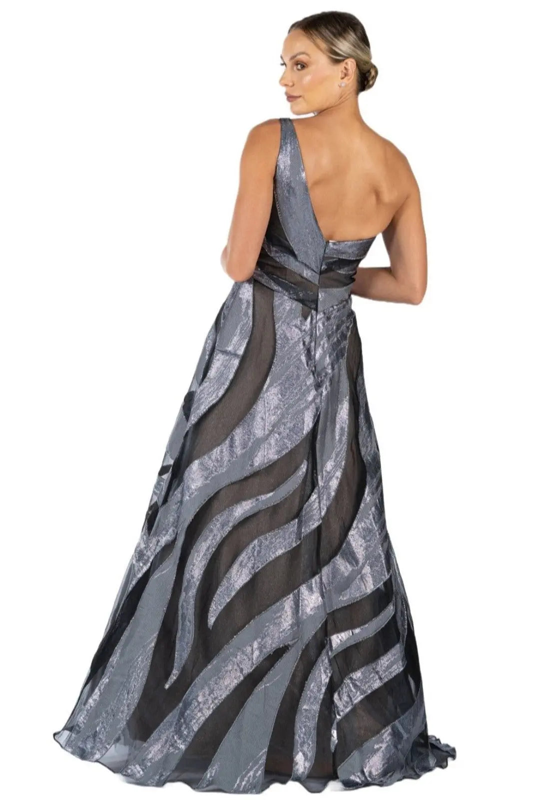 One Shoulder A-Line Gown