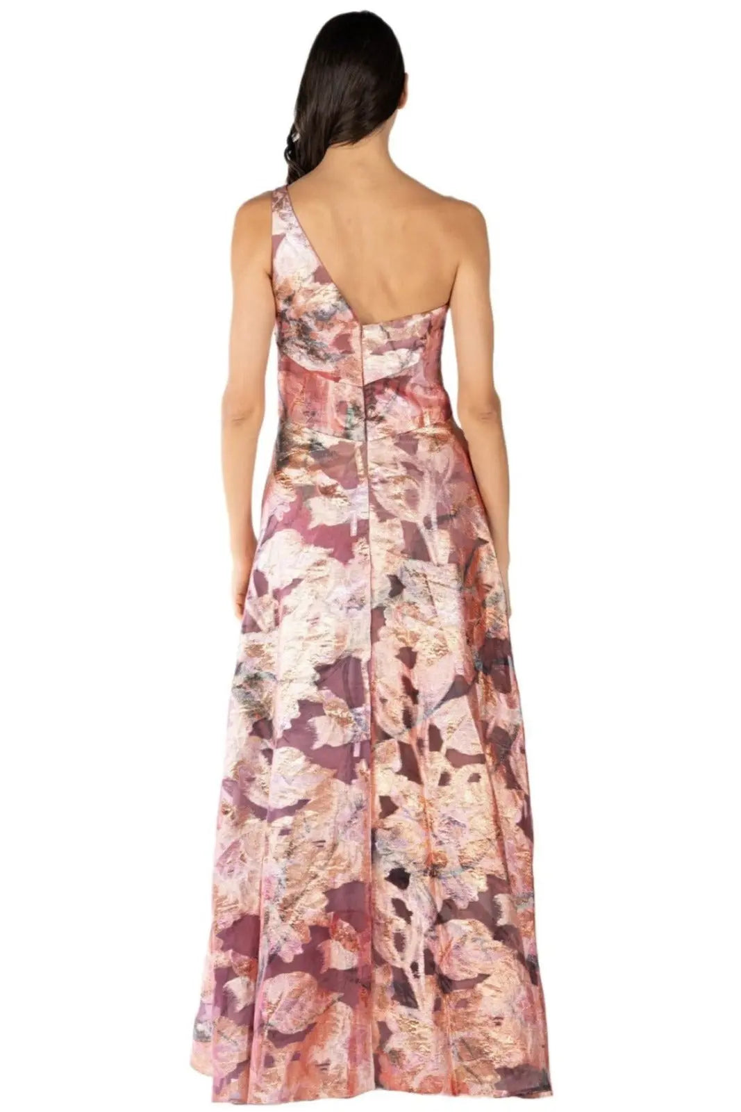 One Shoulder Fil Coupe A-Line Gown Gown Rene Ruiz Collection