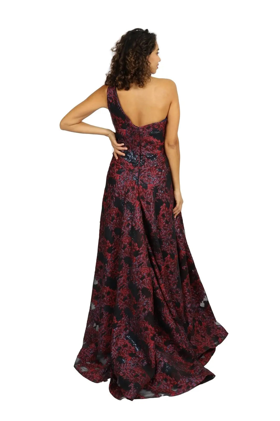 One Shoulder A-line Gown