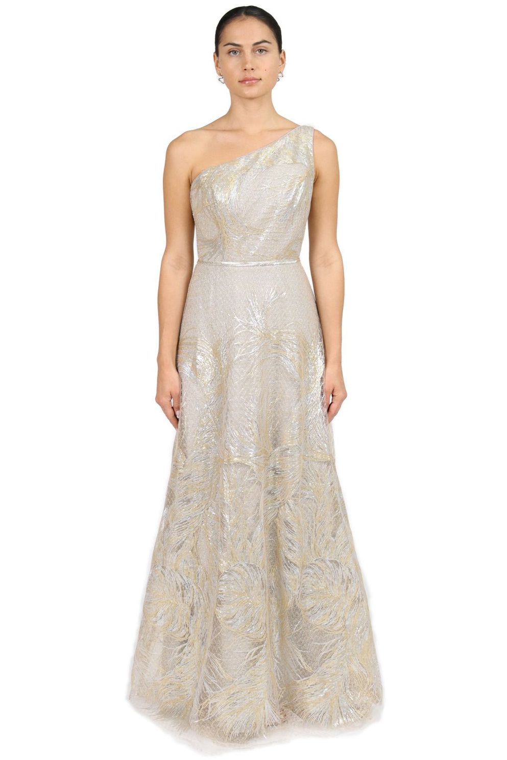 One Shoulder A-Line Gown Gown Rene Ruiz Collection