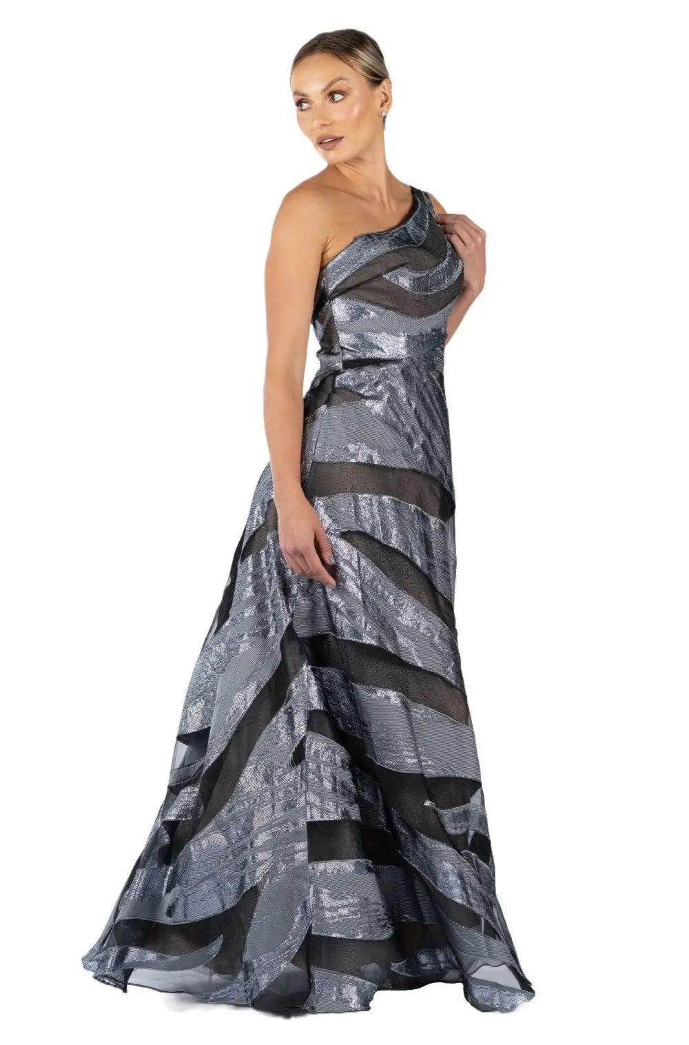 One Shoulder A-Line Gown