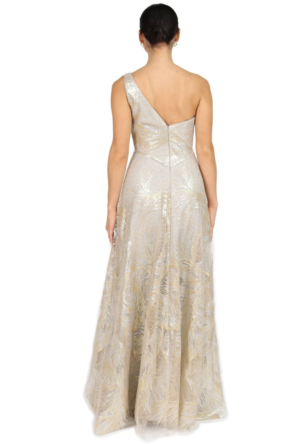 One Shoulder A-Line Gown Gown Rene Ruiz Collection