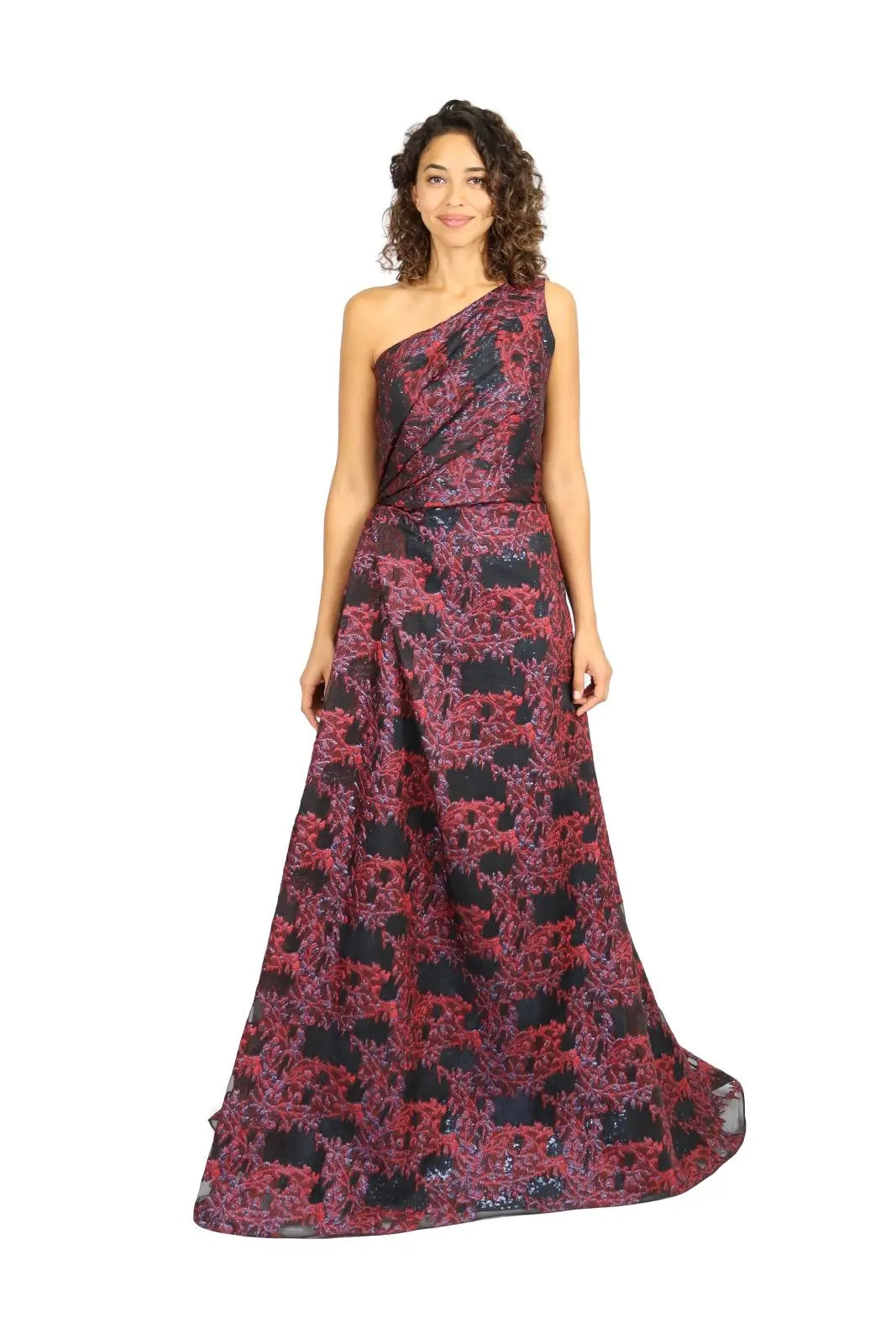 One Shoulder A-line Gown