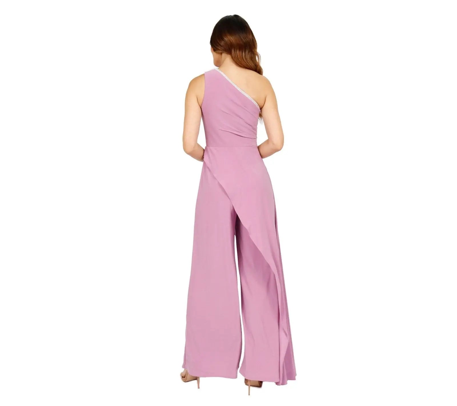 One Shoulder Crystal Jumpsuit Jumpsuit Rene Ruiz Collection