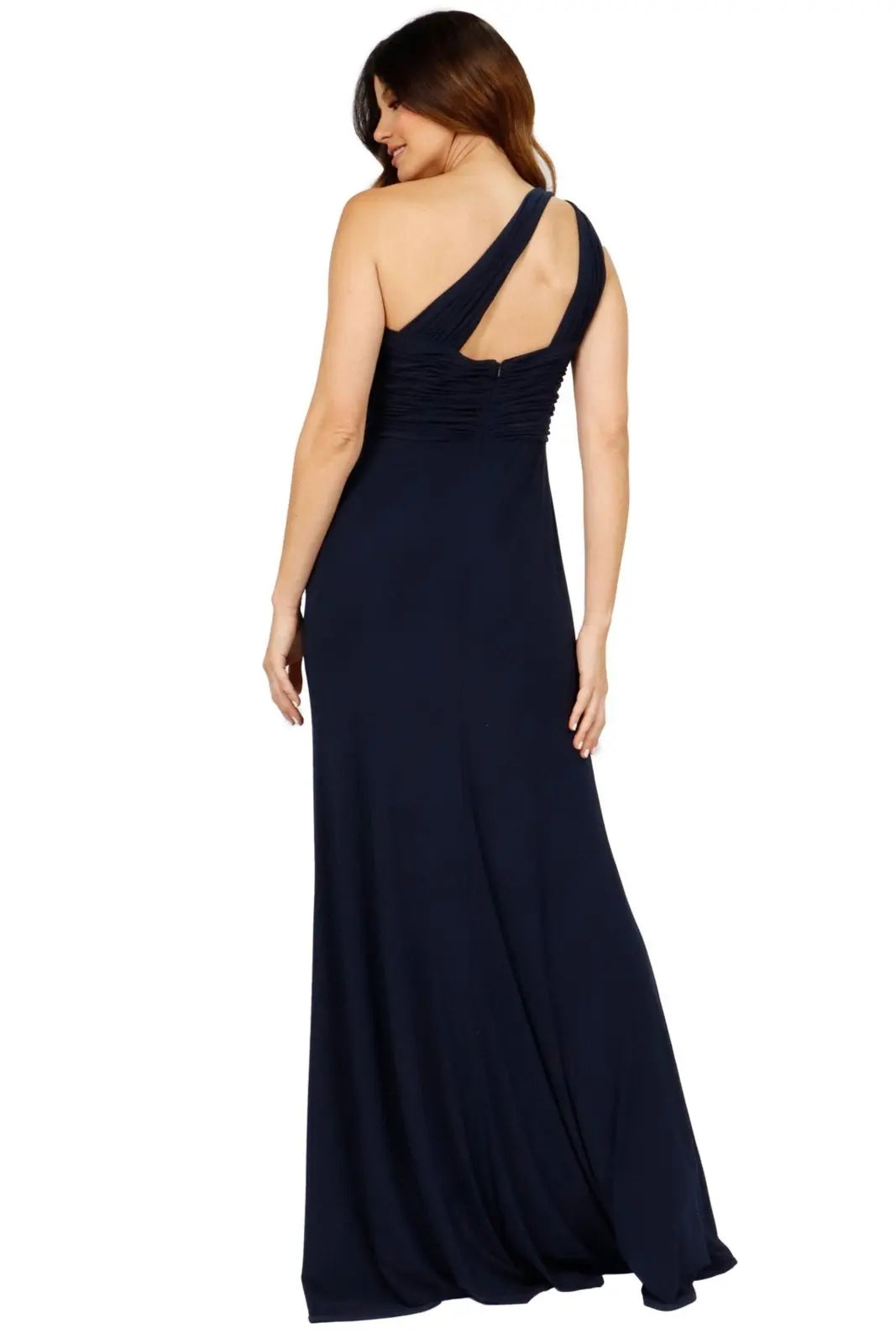 One Shoulder Long Dress Gown Rene Ruiz Collection