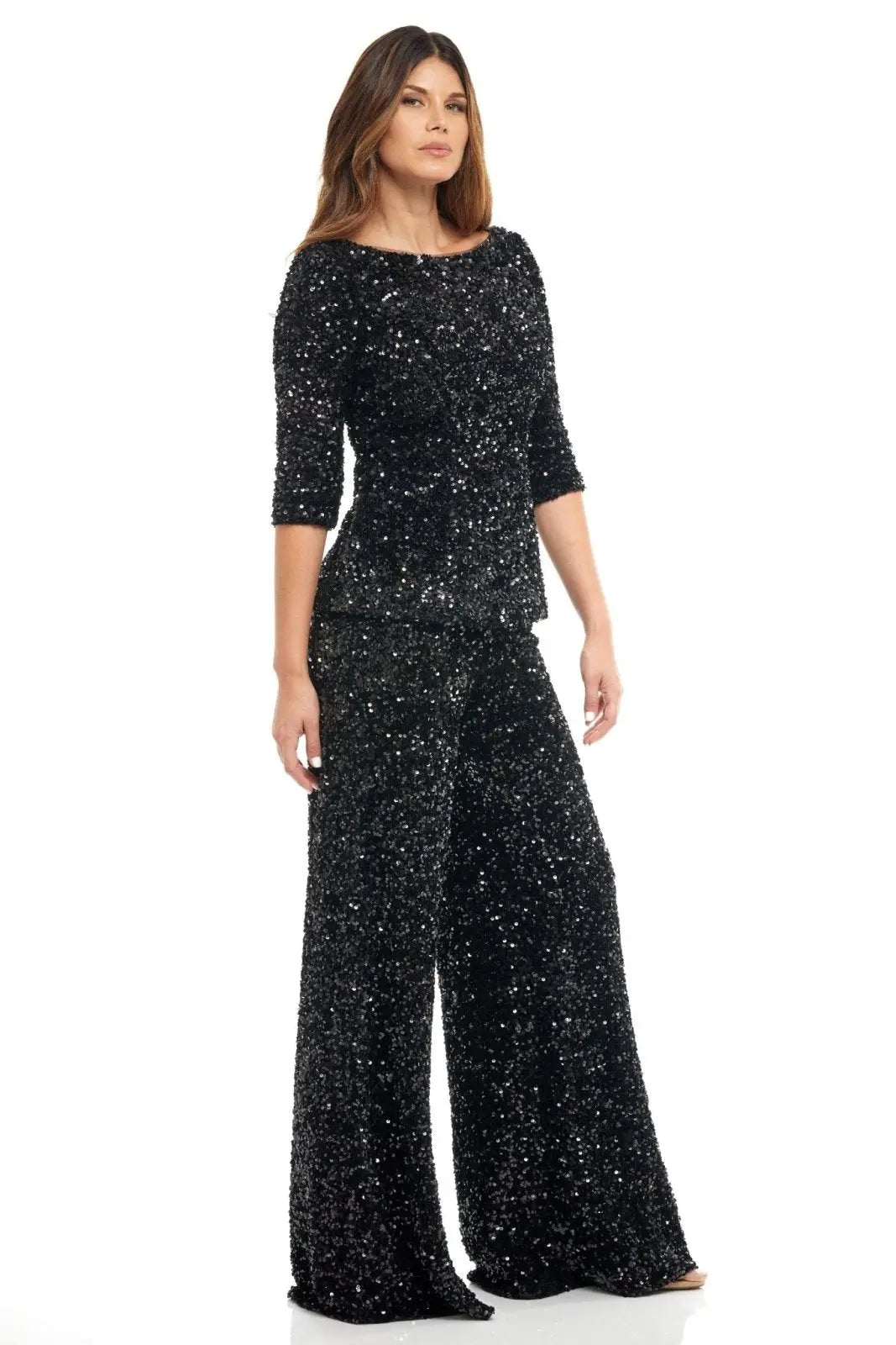Sequin Palazzo Pant Pants Rene Ruiz Collection