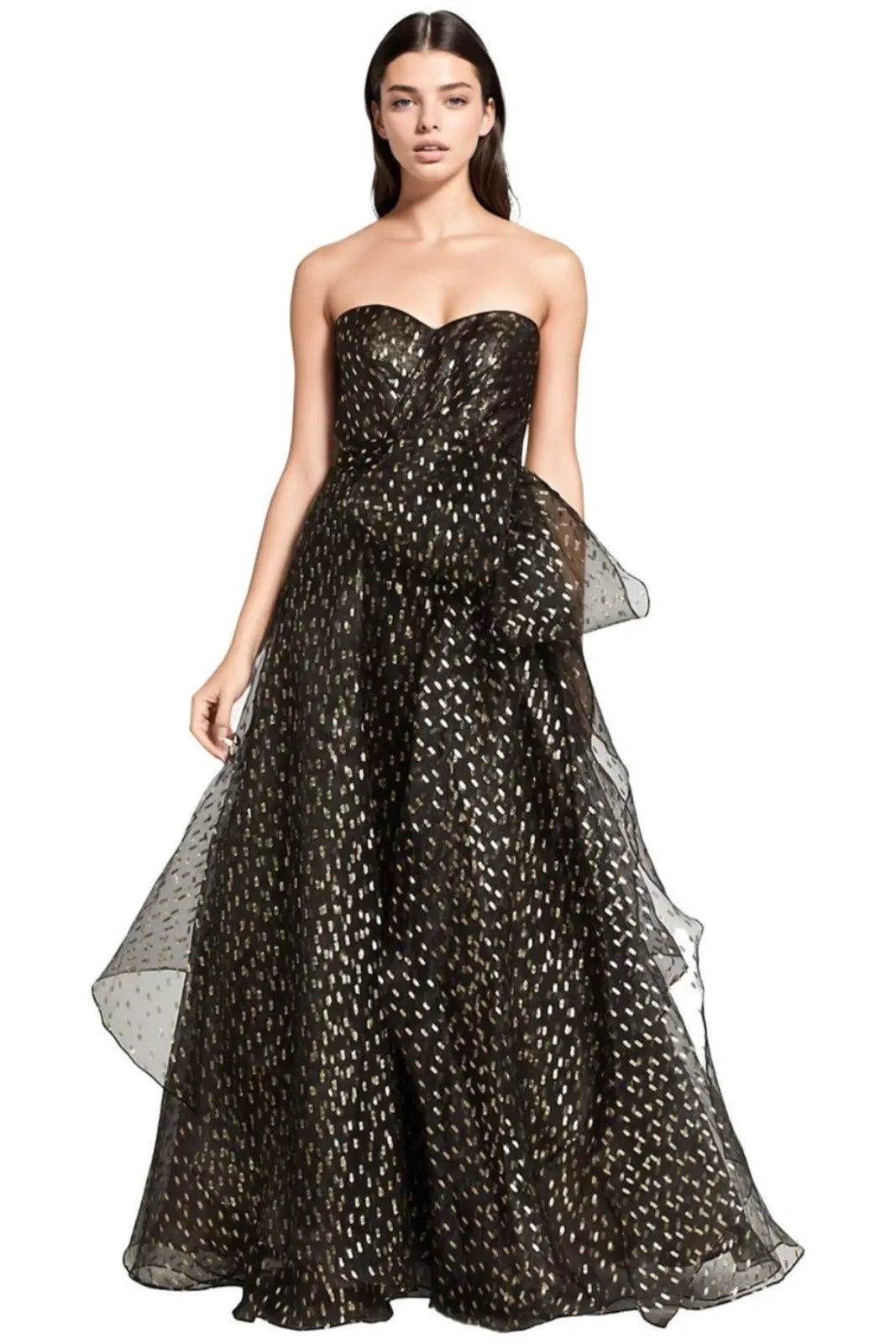 Strapless A-Line Gown with Belt