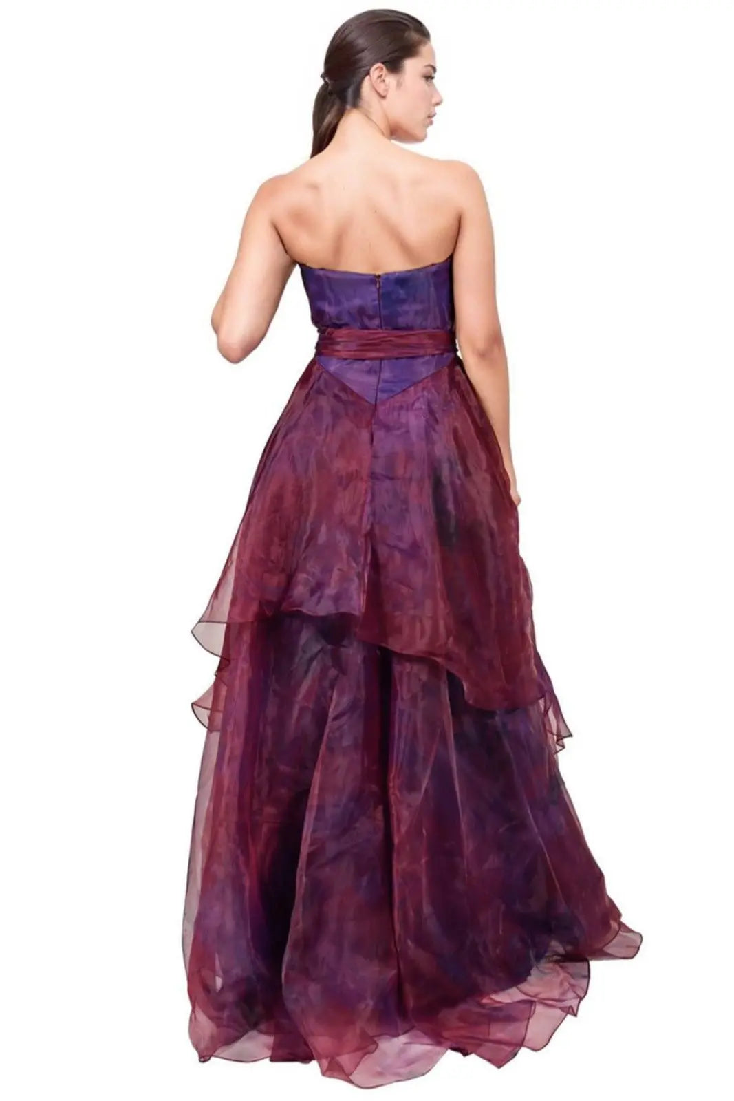 Strapless A-Line Gown with Belt