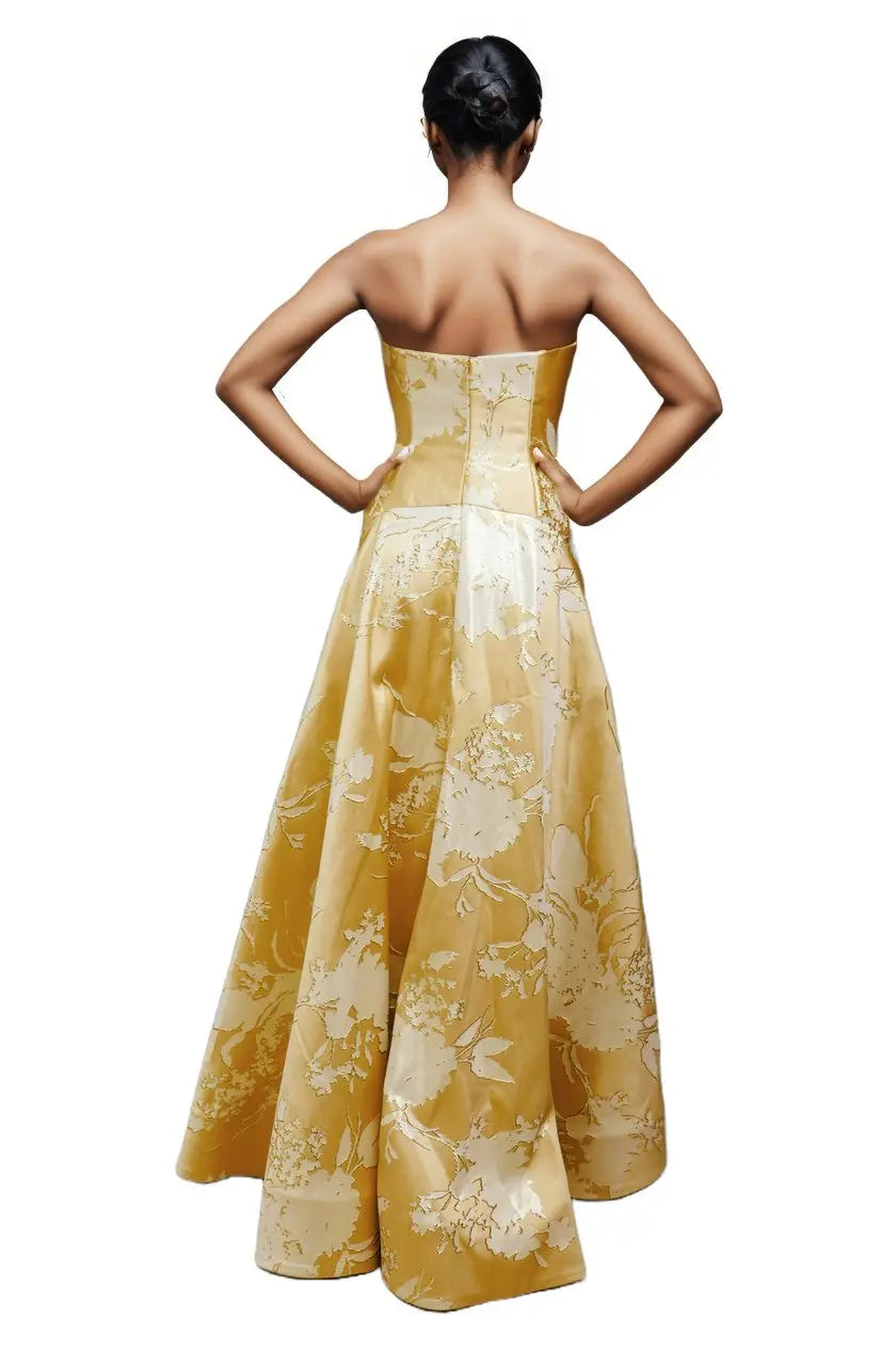 Strapless Brocade Gown