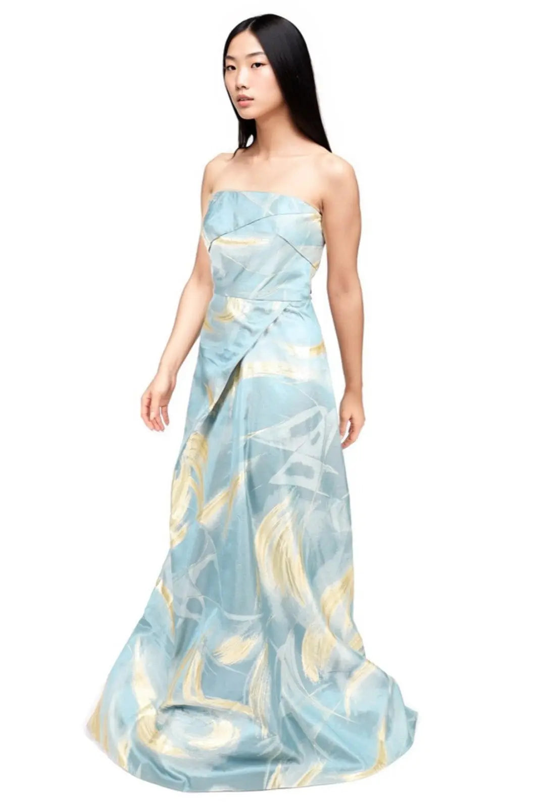 Strapless Brocade Gown