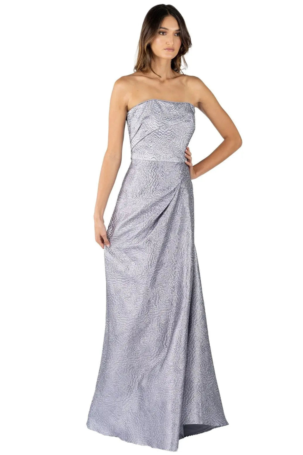 Strapless Brocade Gown Gown Rene Ruiz Collection