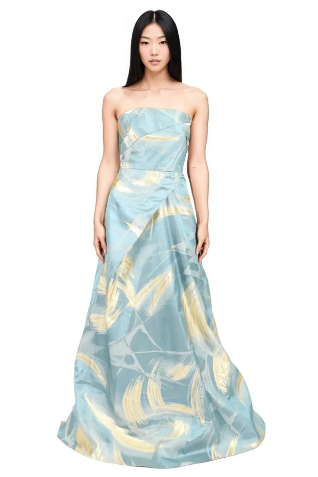 Strapless Brocade Gown