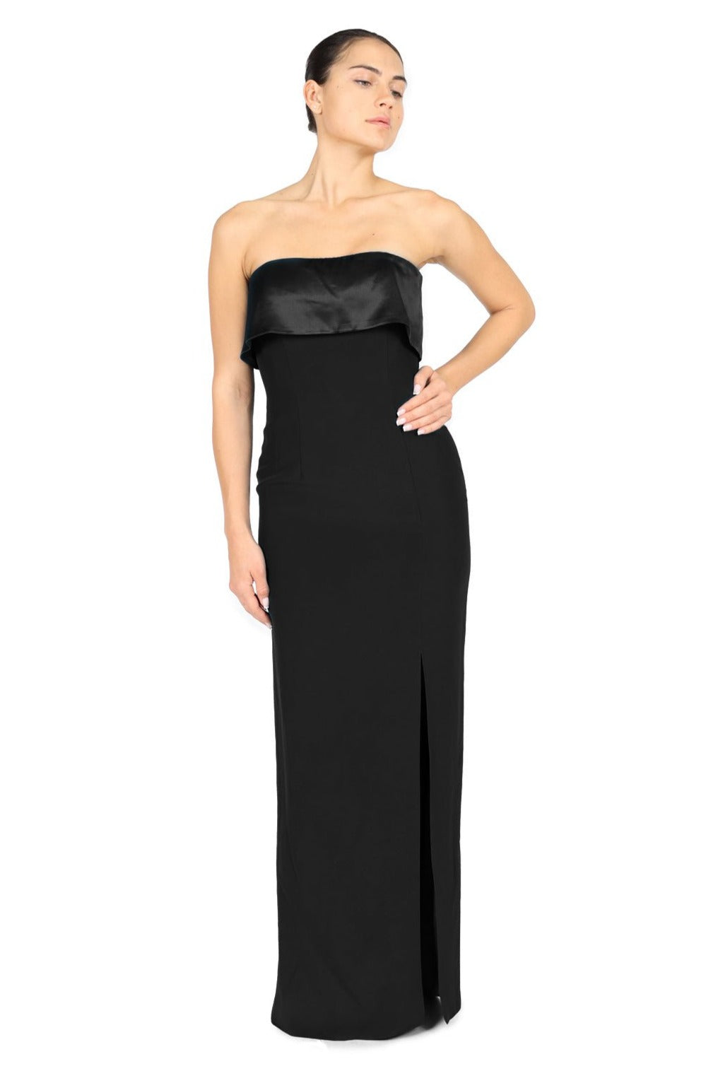 Strapless Column Gown Black