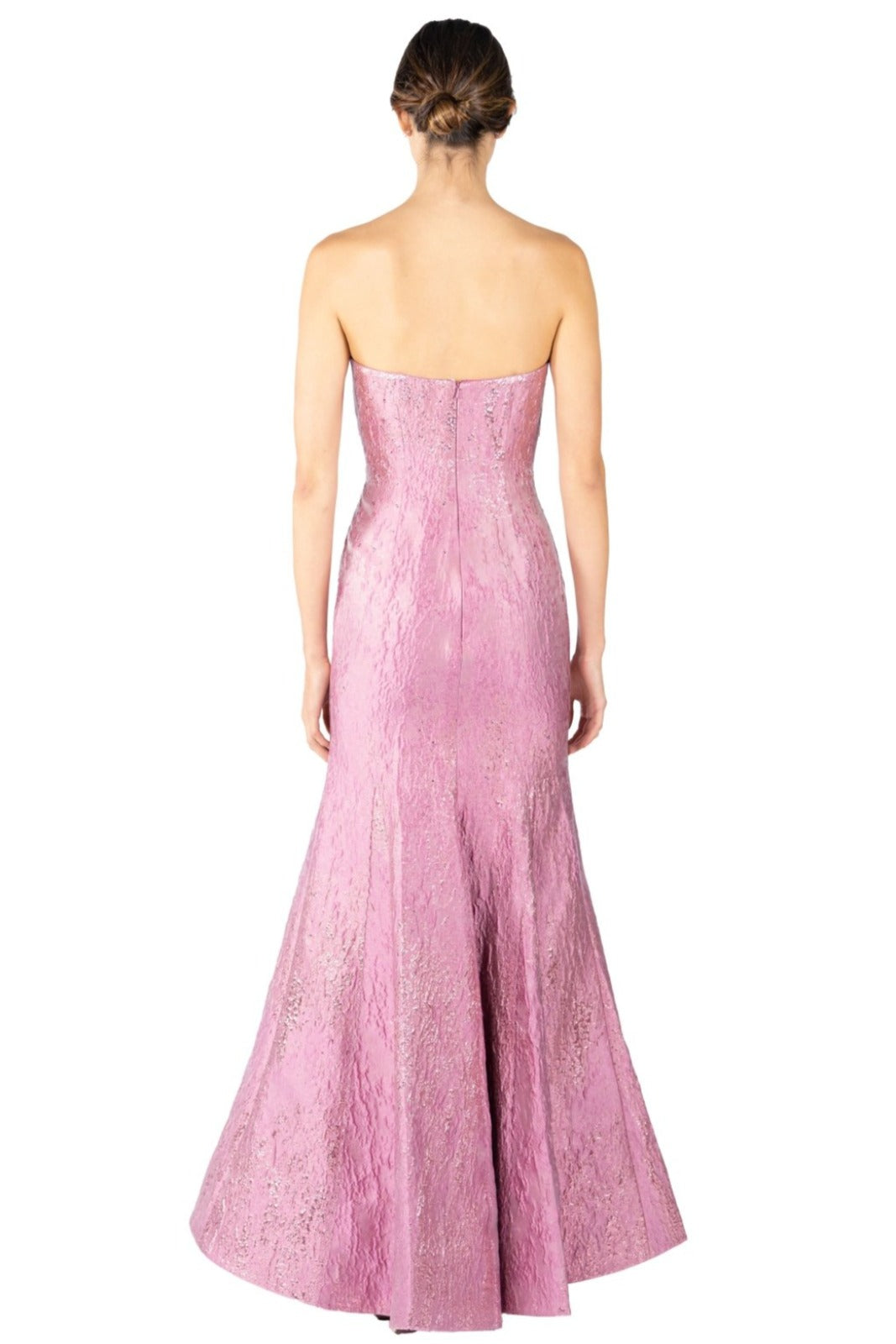 Strapless Fit and Flare Brocade Gown