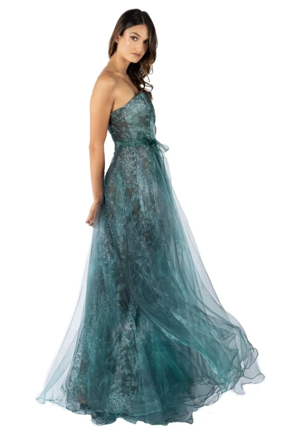 Strapless Organza Glitter Gown Gown Rene Ruiz Collection