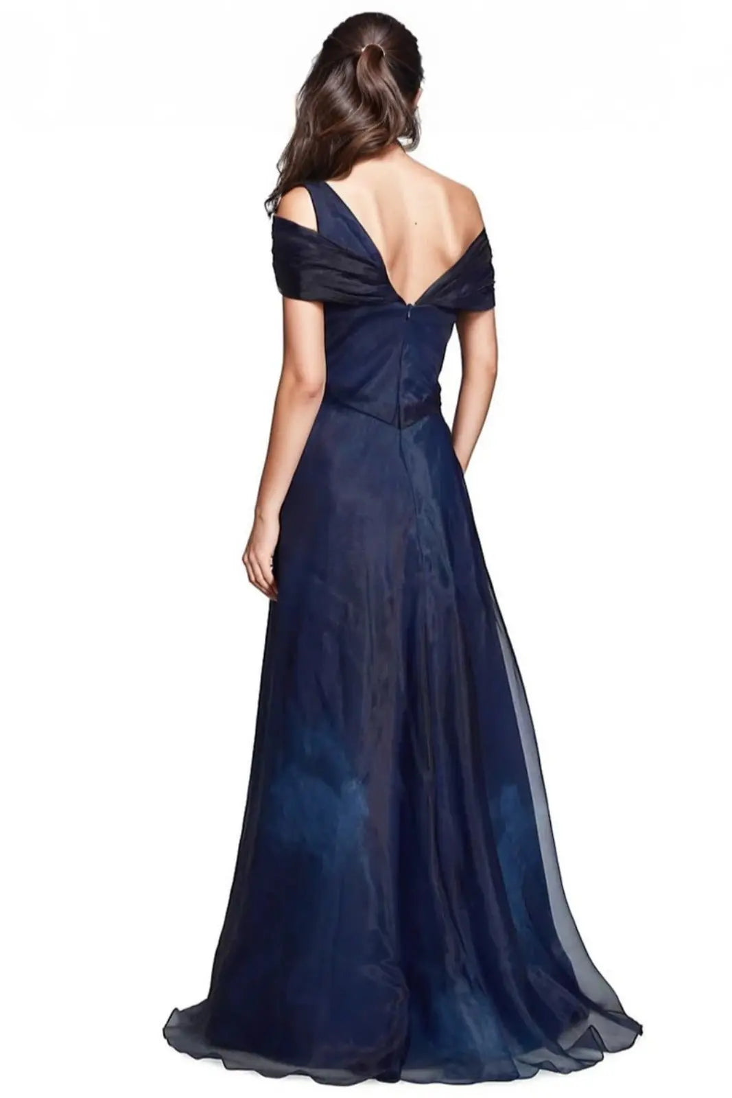 Twisted Off-The-Shoulder Organza Gown Gown Rene Ruiz Collection