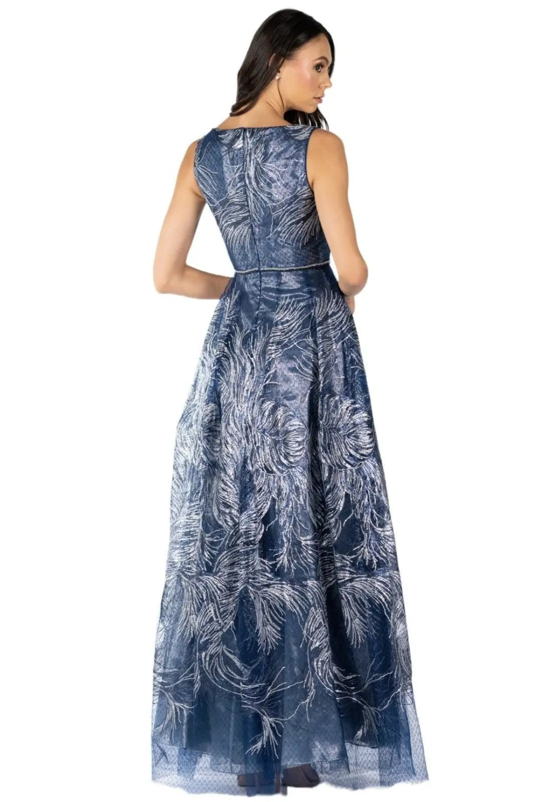 V-Neck Applique Gown