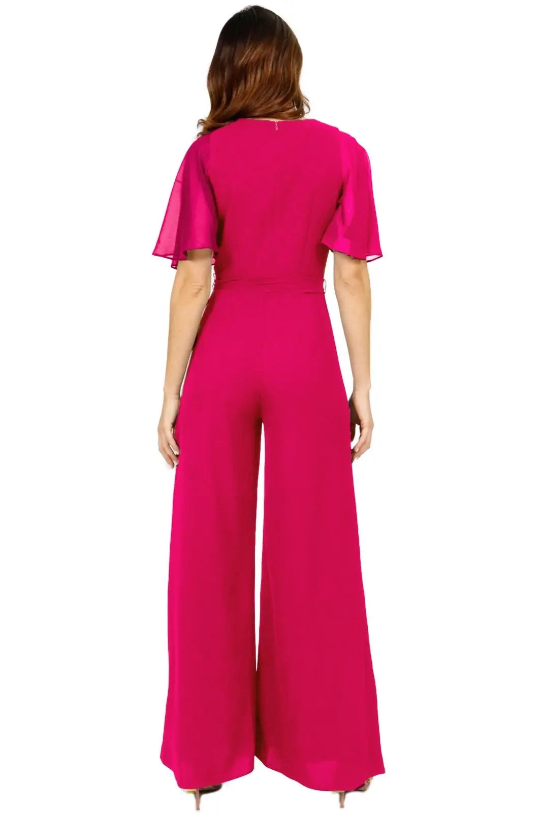 V-Neck Jumpsuit with Sleeve Jumpsuit Rene Ruiz Collection