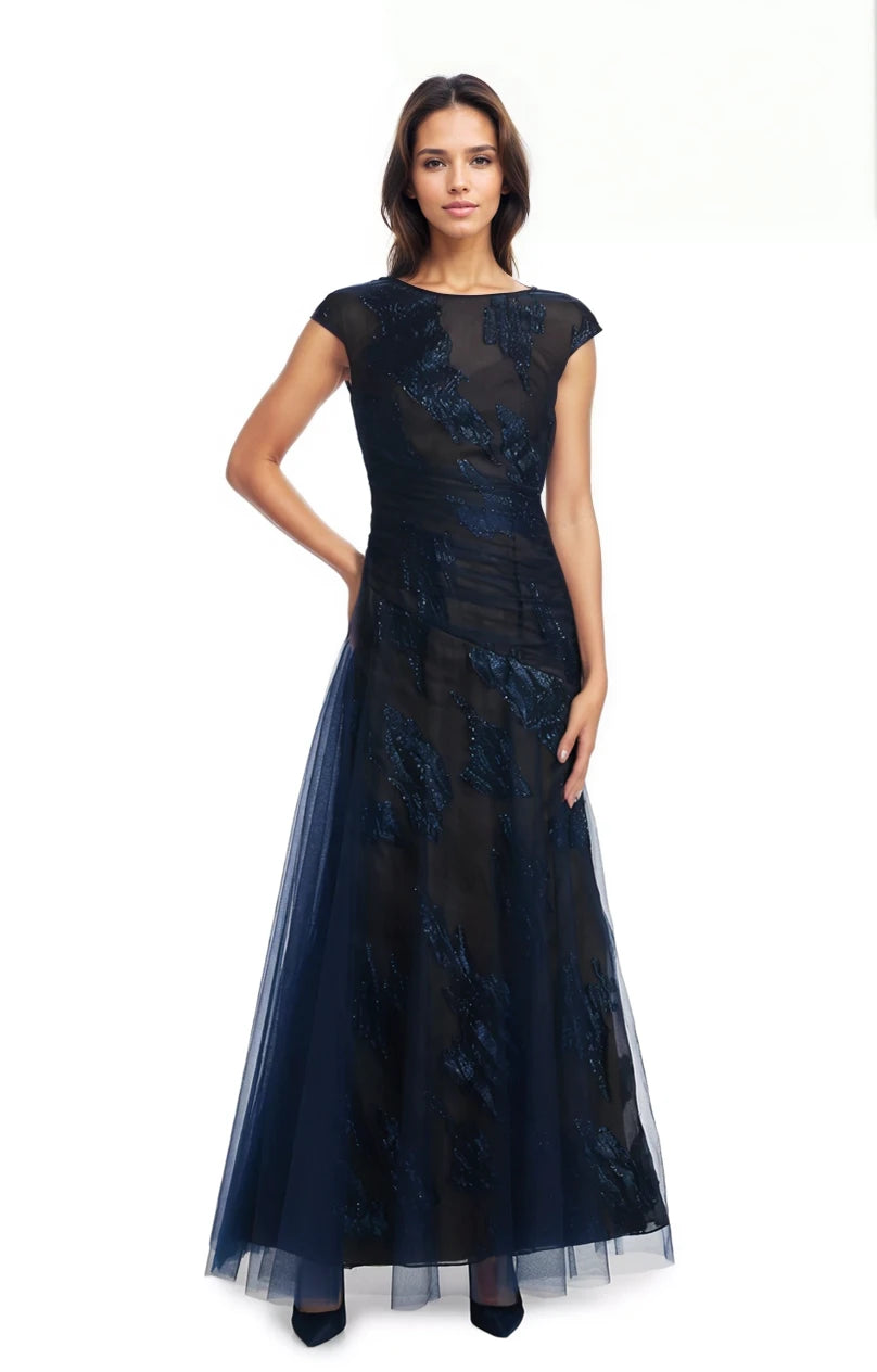 Embroidered Fil Coupe Illusion Gown