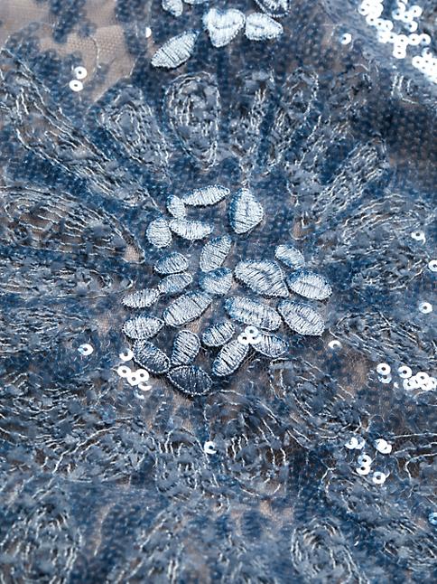Floral Embroidered Off the Shoulder A-Line Gown Floral Embroidered Off the Shoulder A-Line Gown