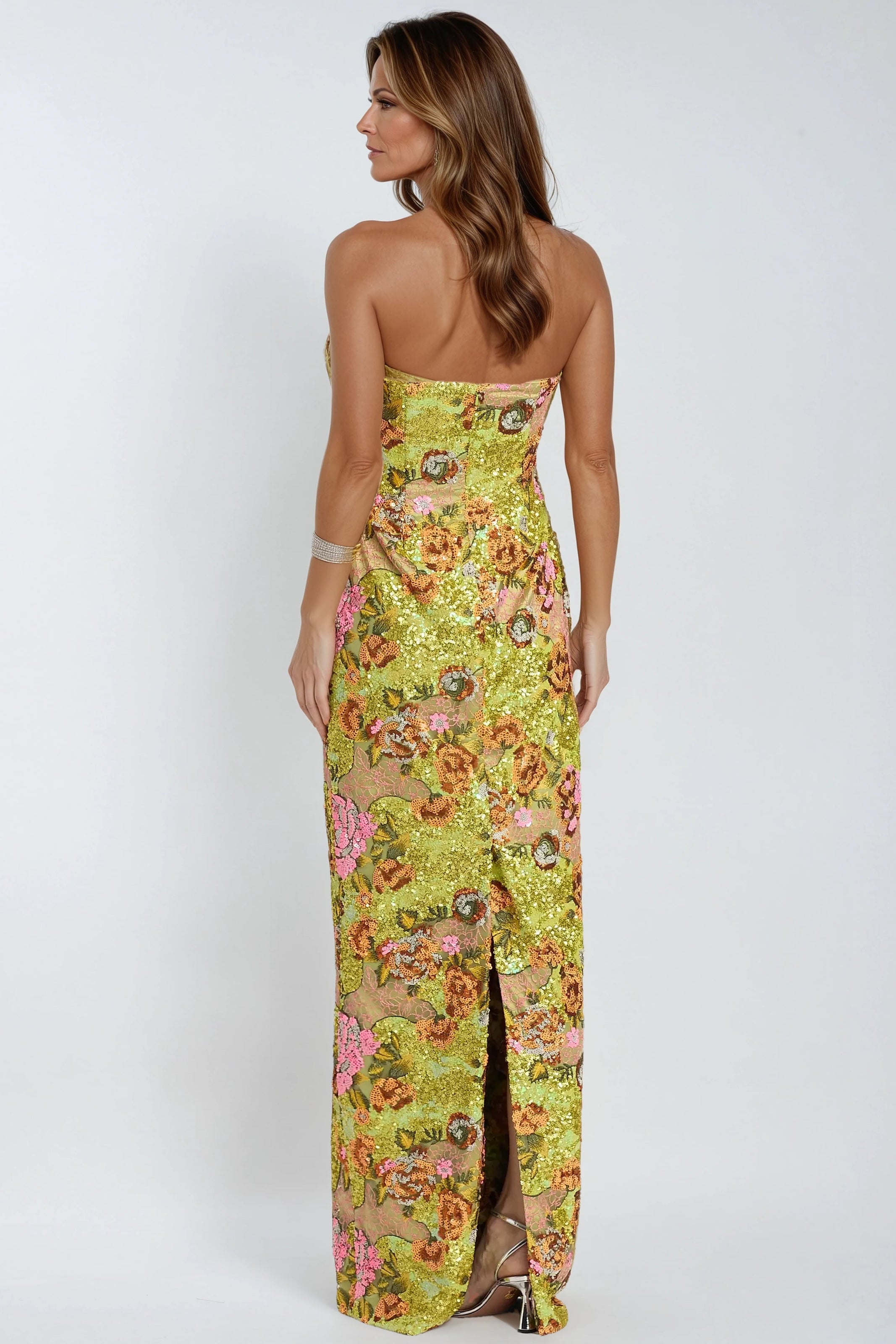 Sequin Strapless Column Gown (MANHASSET STOCK) Gown Rene Ruiz Collection