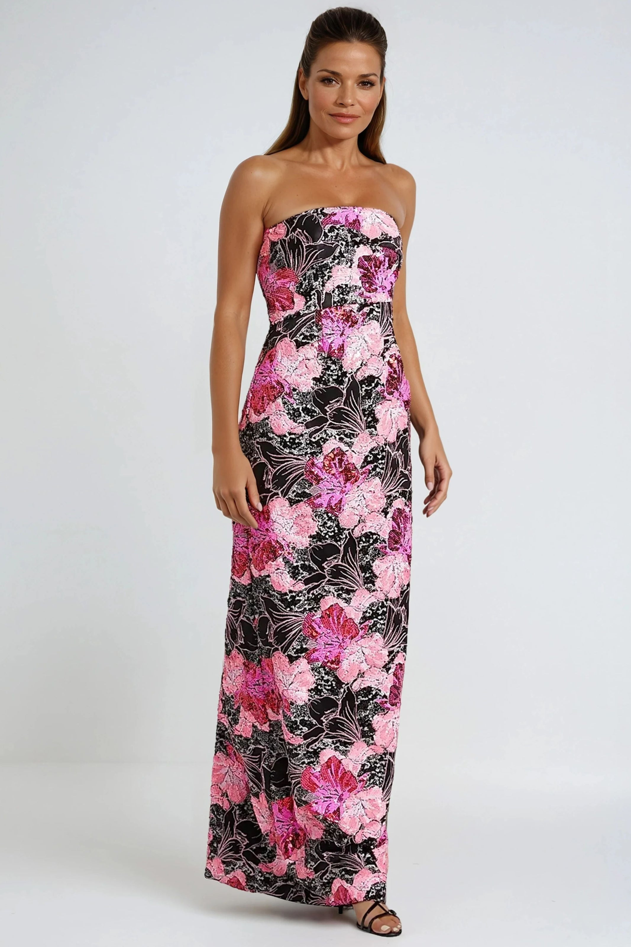 Sequin Strapless Column Gown (MANHASSET STOCK) Gown Rene Ruiz Collection