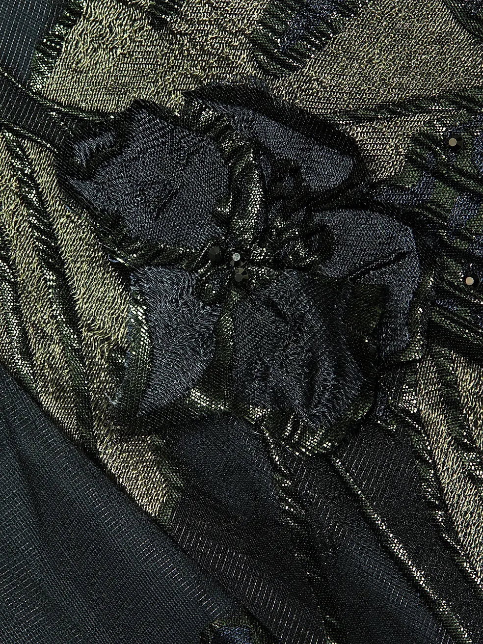 Floral-Appliqué Brocade Sweetheart Gown Gown Rene Ruiz Collection