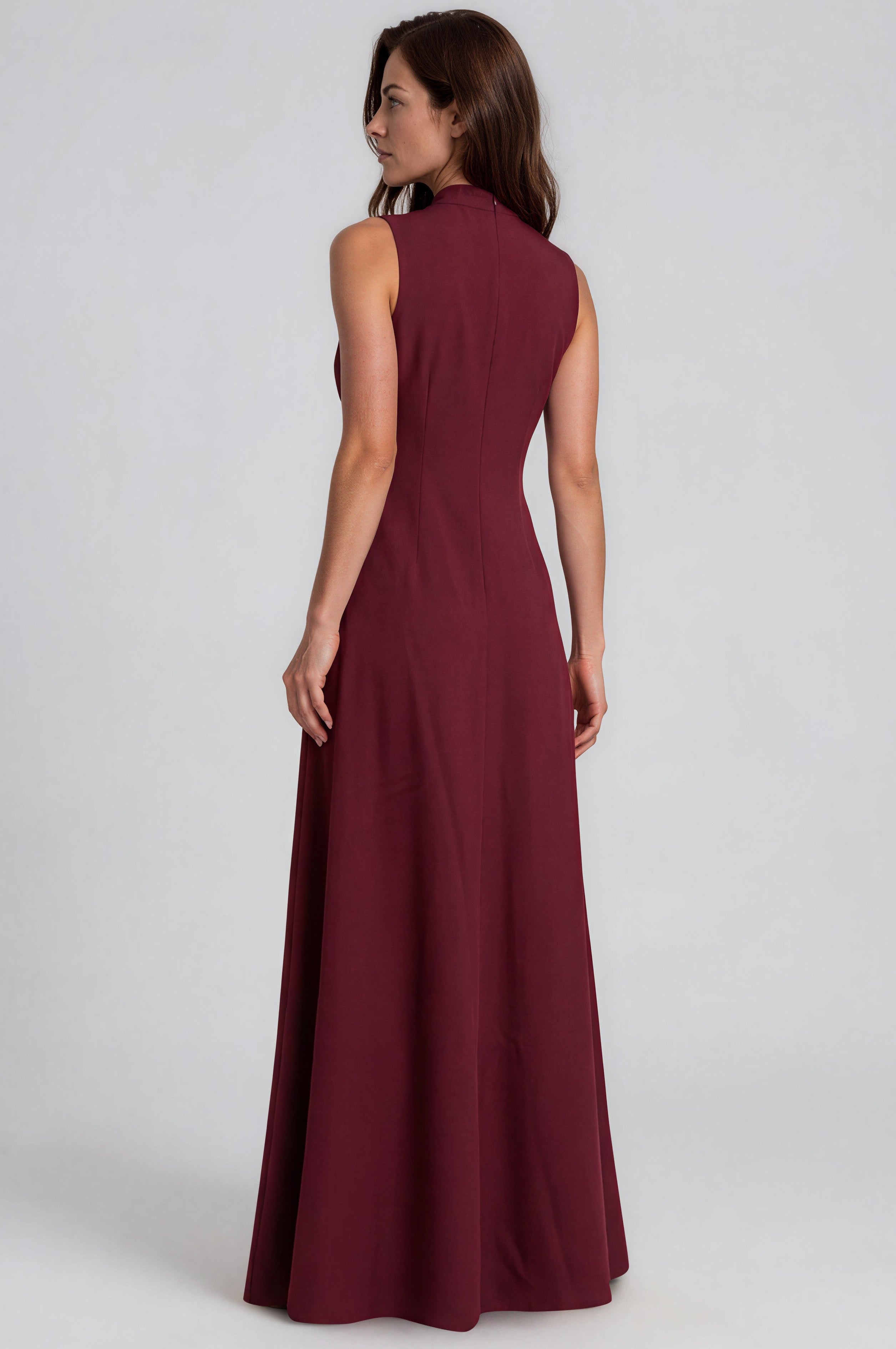 Floral Beaded Column Crepe Gown Gown Rene Ruiz Collection