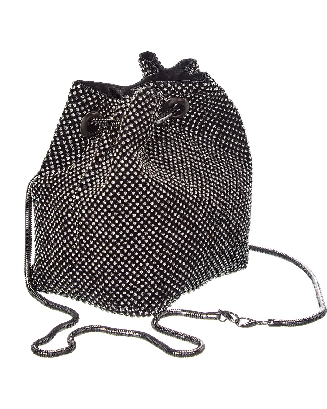 Allover Crystal Bucket Bag With Shoulder Strap Accessory Rene Ruiz Collection