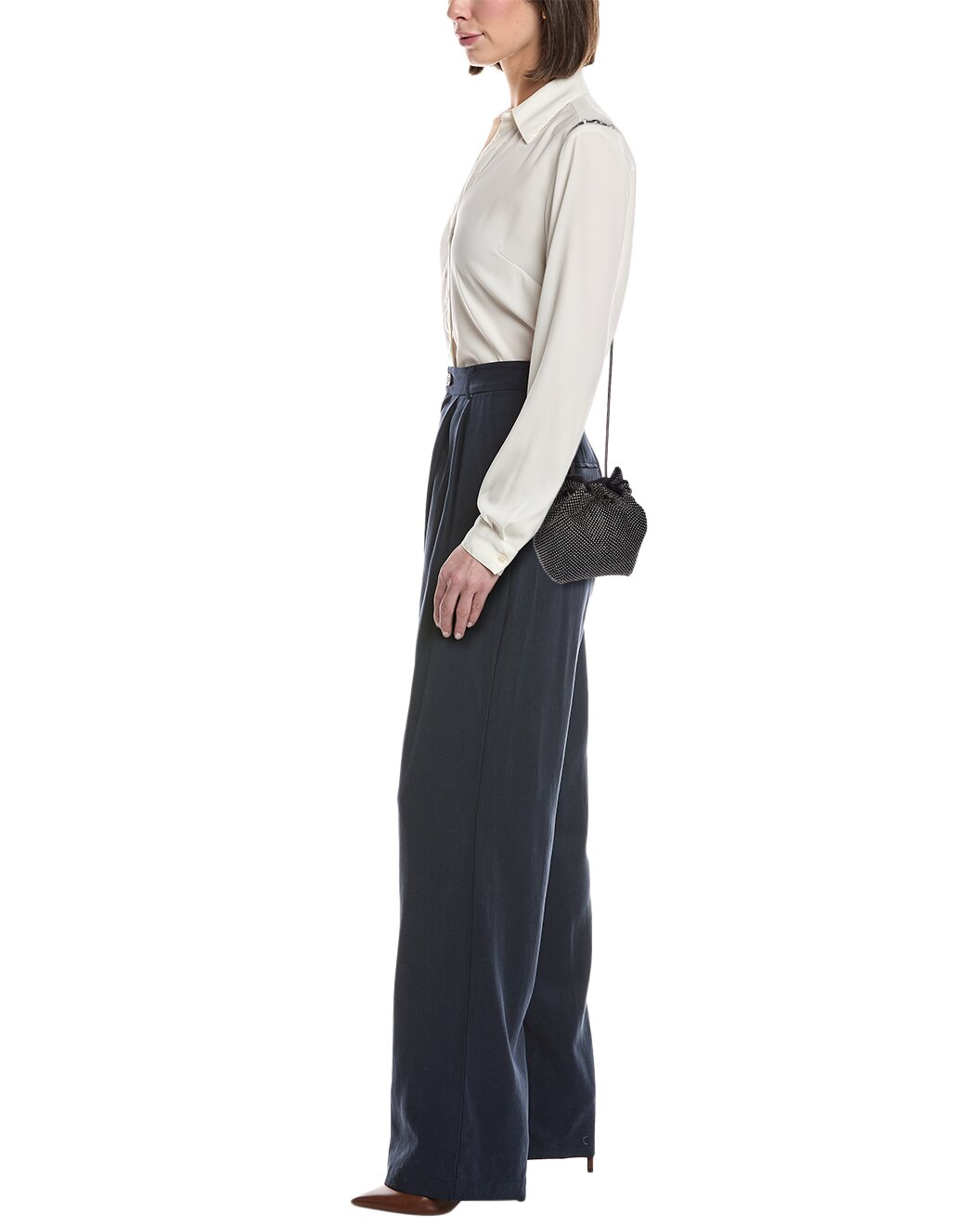 Allover Crystal Bucket Bag With Shoulder Strap Accessory Rene Ruiz Collection