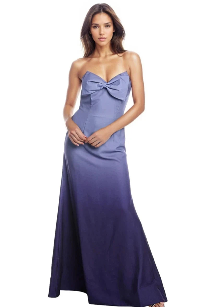 Strapless Fit and Flare with Bow Detail