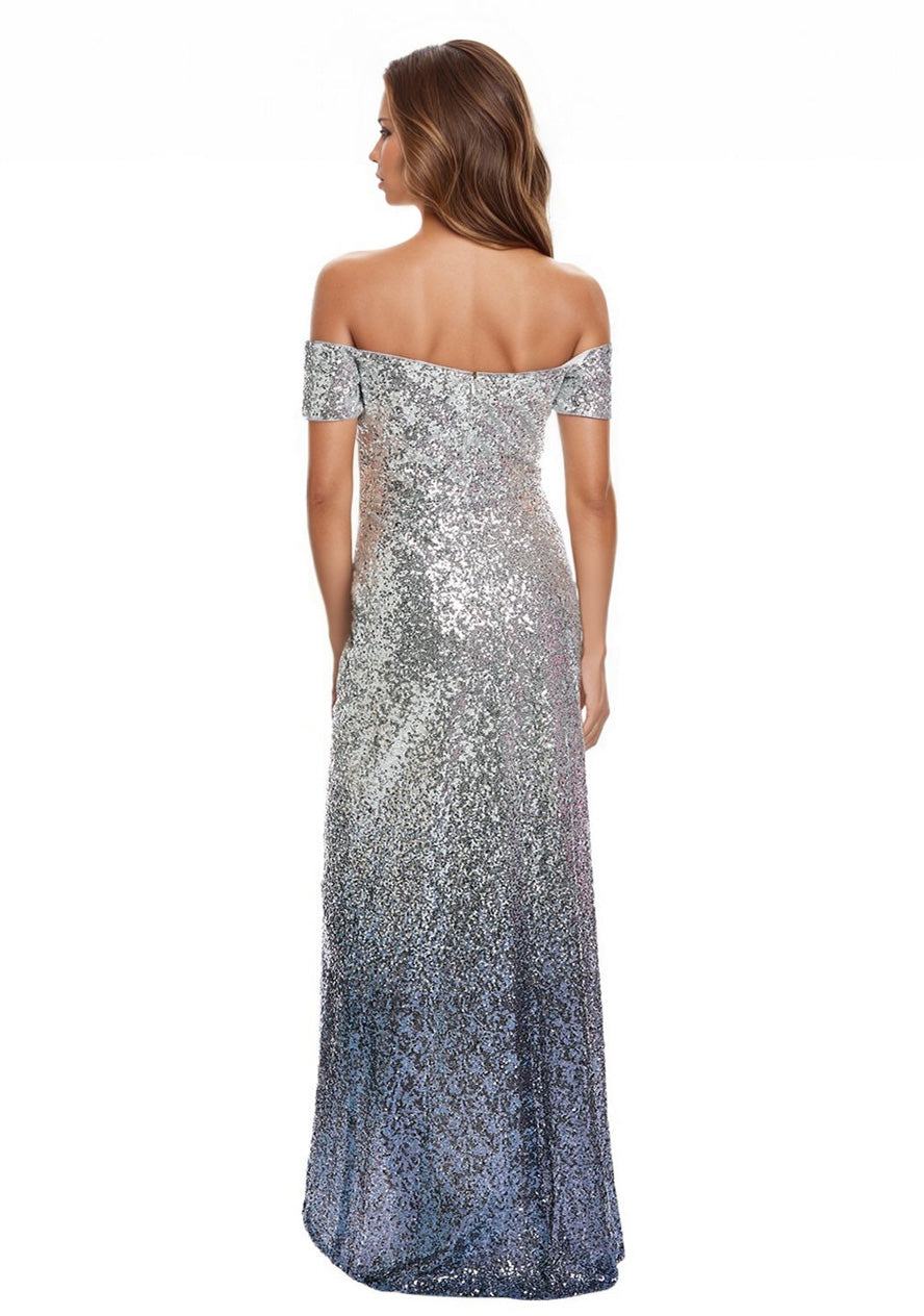 Off The Shoulder Sweetheart Sequin Column Gown