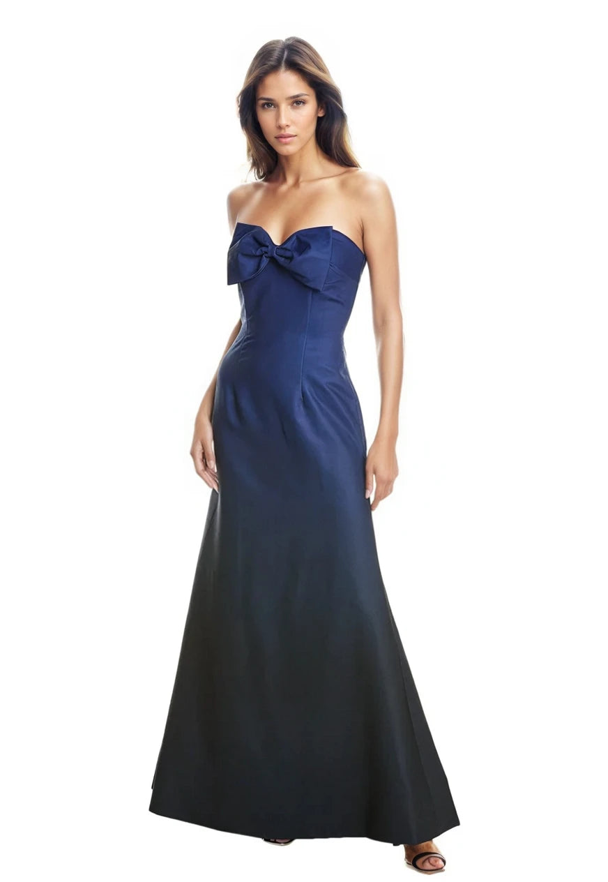 Strapless Fit and Flare with Bow Detail