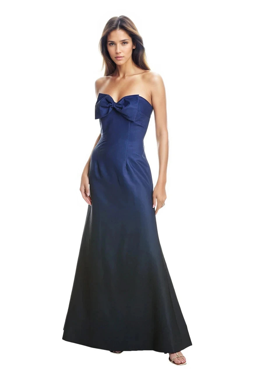 Strapless Fit and Flare with Bow Detail