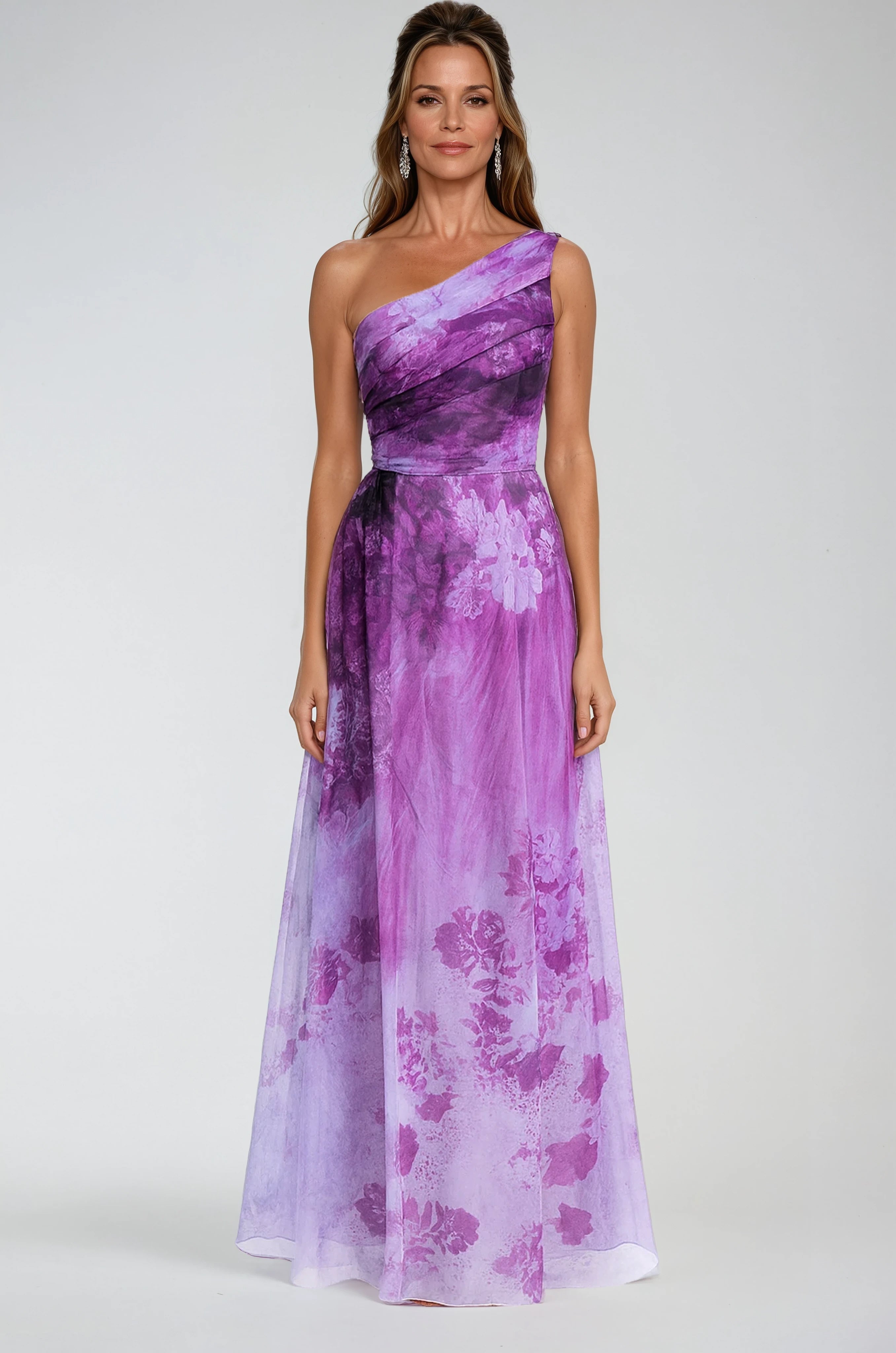 One Shoulder A-line Organza Gown Gown Rene Ruiz Collection