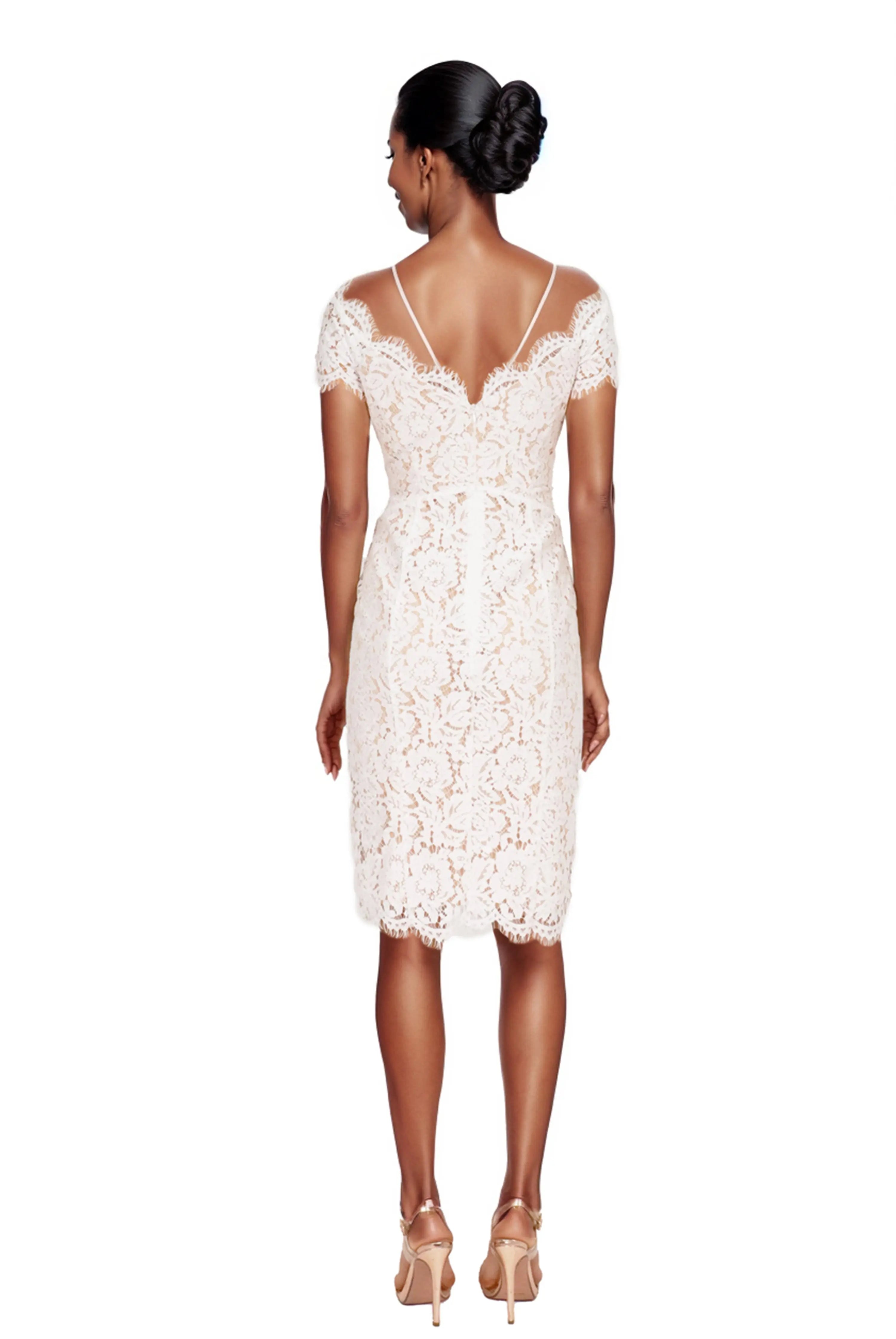 Illusion Neckline Lace Cocktail  