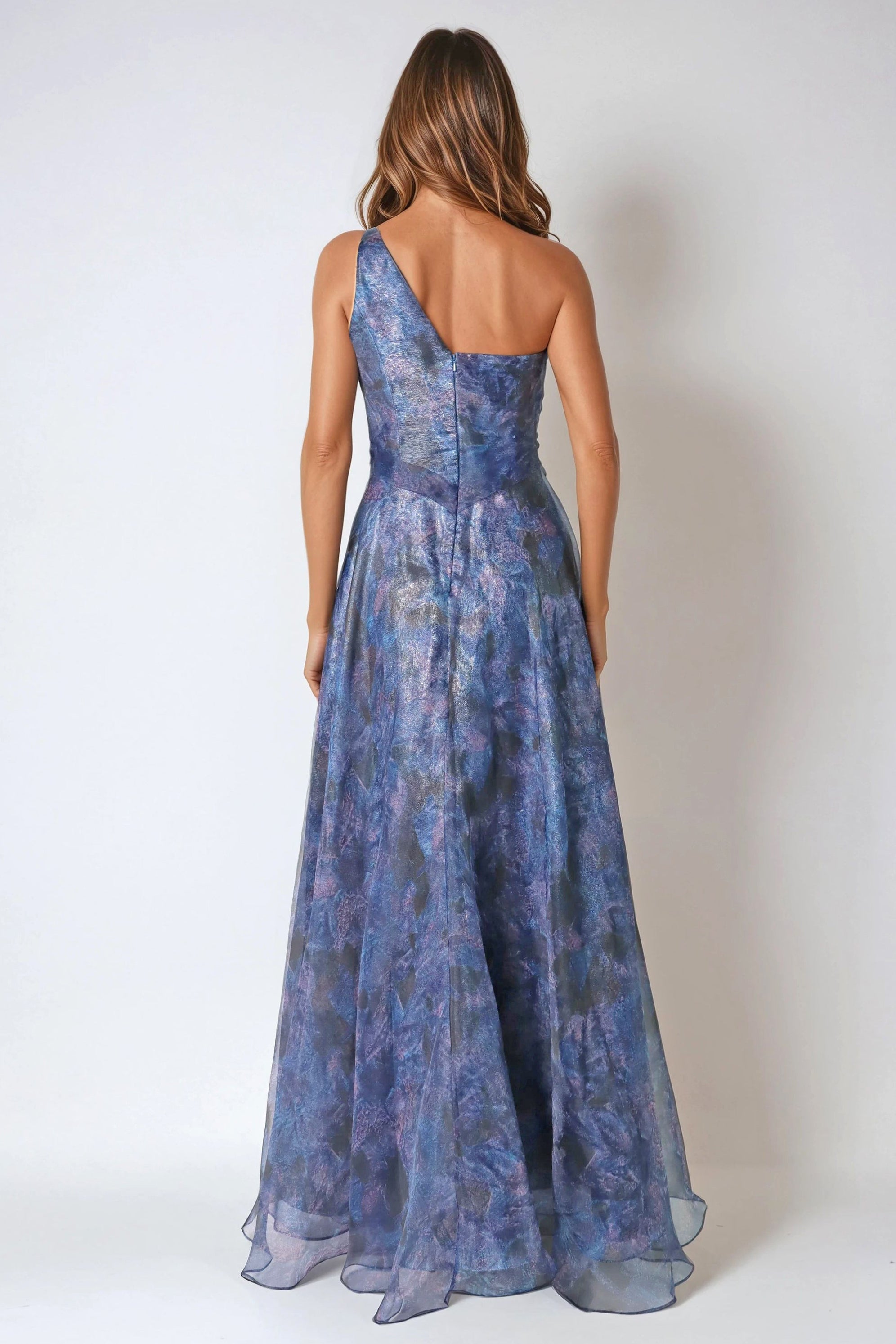 One Shoulder A-line Organza Gown